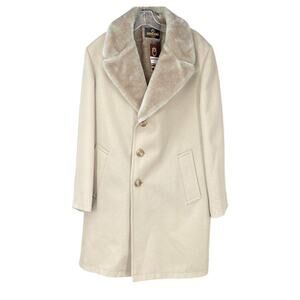Vintage Zero King Beige Fur Collar Coat NWT Oversized Y2K Burning Man